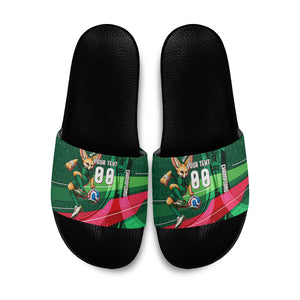 Personalized Algeria Football Champions Slide Sandals Fennec Fox Mascot - Algiers Martyrs Memorial