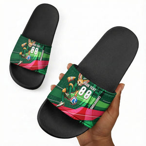 Personalized Algeria Football Champions Slide Sandals Fennec Fox Mascot - Algiers Martyrs Memorial