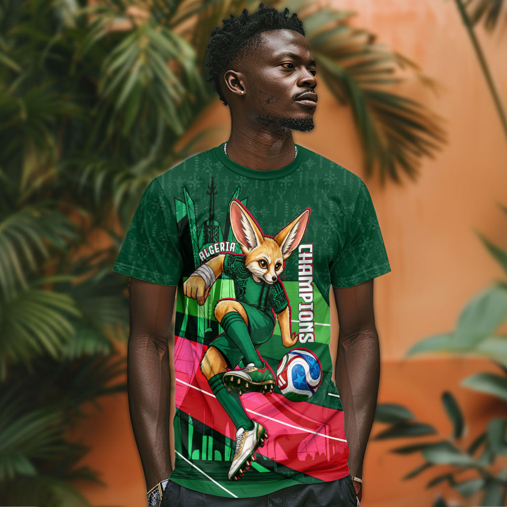 Personalized Algeria Football Champions T shirt Fennec Fox Mascot - Algiers Martyrs Memorial