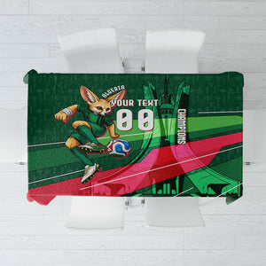 Personalized Algeria Football Champions Tablecloth Fennec Fox Mascot - Algiers Martyrs Memorial