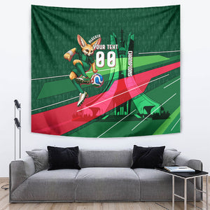 Personalized Algeria Football Champions Tapestry Fennec Fox Mascot - Algiers Martyrs Memorial