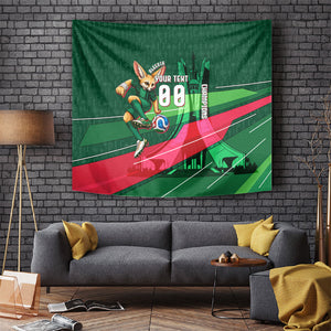 Personalized Algeria Football Champions Tapestry Fennec Fox Mascot - Algiers Martyrs Memorial