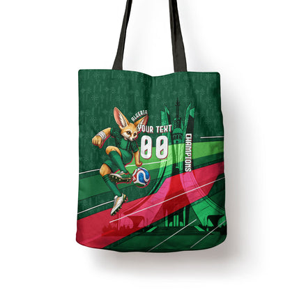 Personalized Algeria Football Champions Tote Bag Fennec Fox Mascot - Algiers Martyrs Memorial