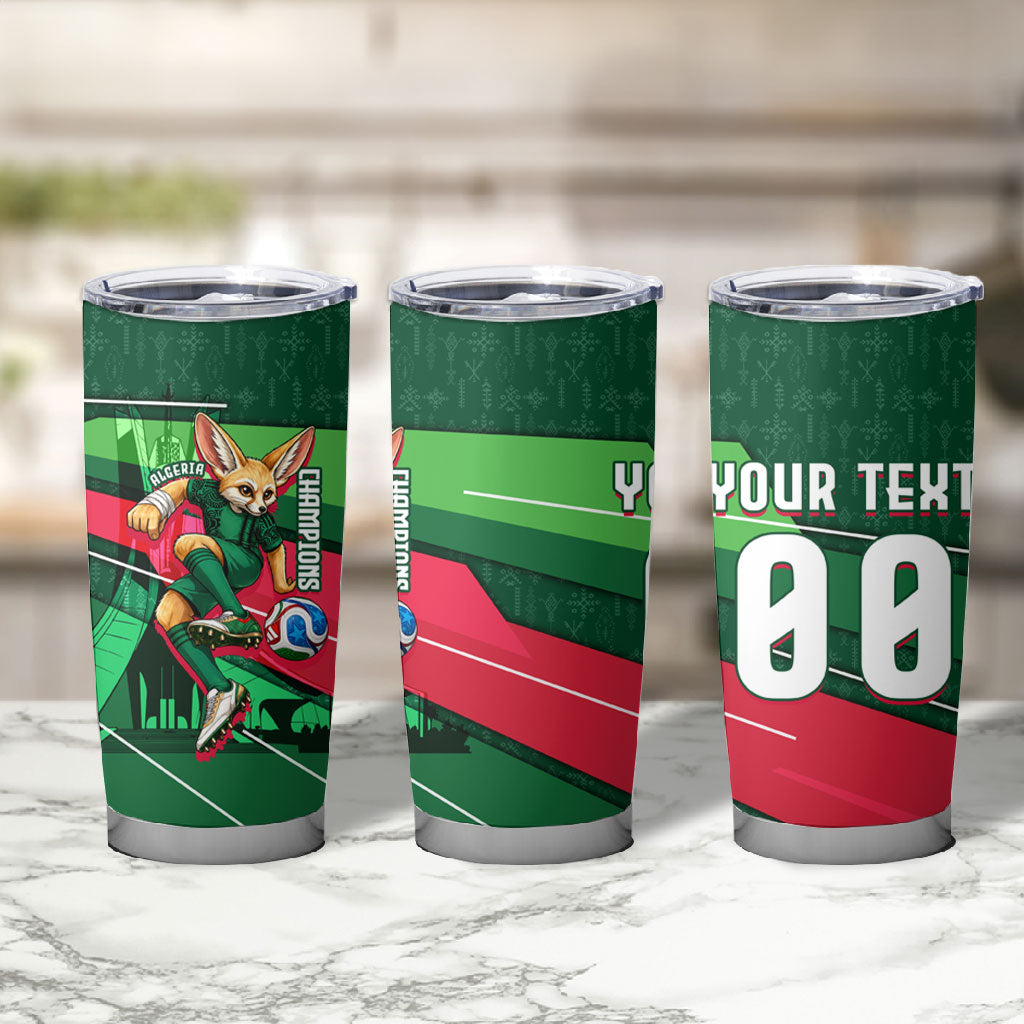 Personalized Algeria Football Champions Tumbler Cup Fennec Fox Mascot - Algiers Martyrs Memorial