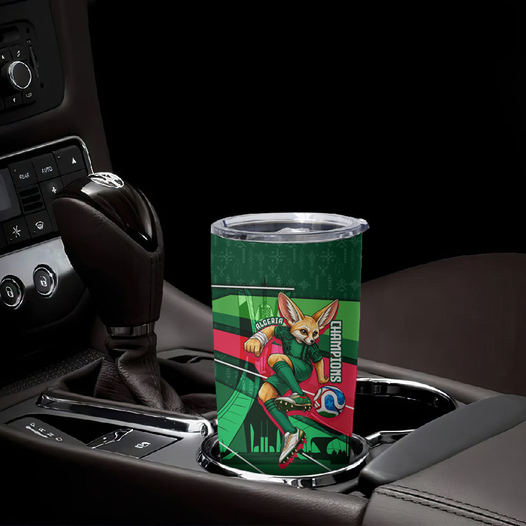 Personalized Algeria Football Champions Tumbler Cup Fennec Fox Mascot - Algiers Martyrs Memorial