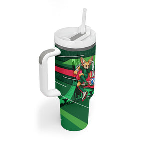 Personalized Algeria Football Champions Tumbler With Handle Fennec Fox Mascot - Algiers Martyrs Memorial
