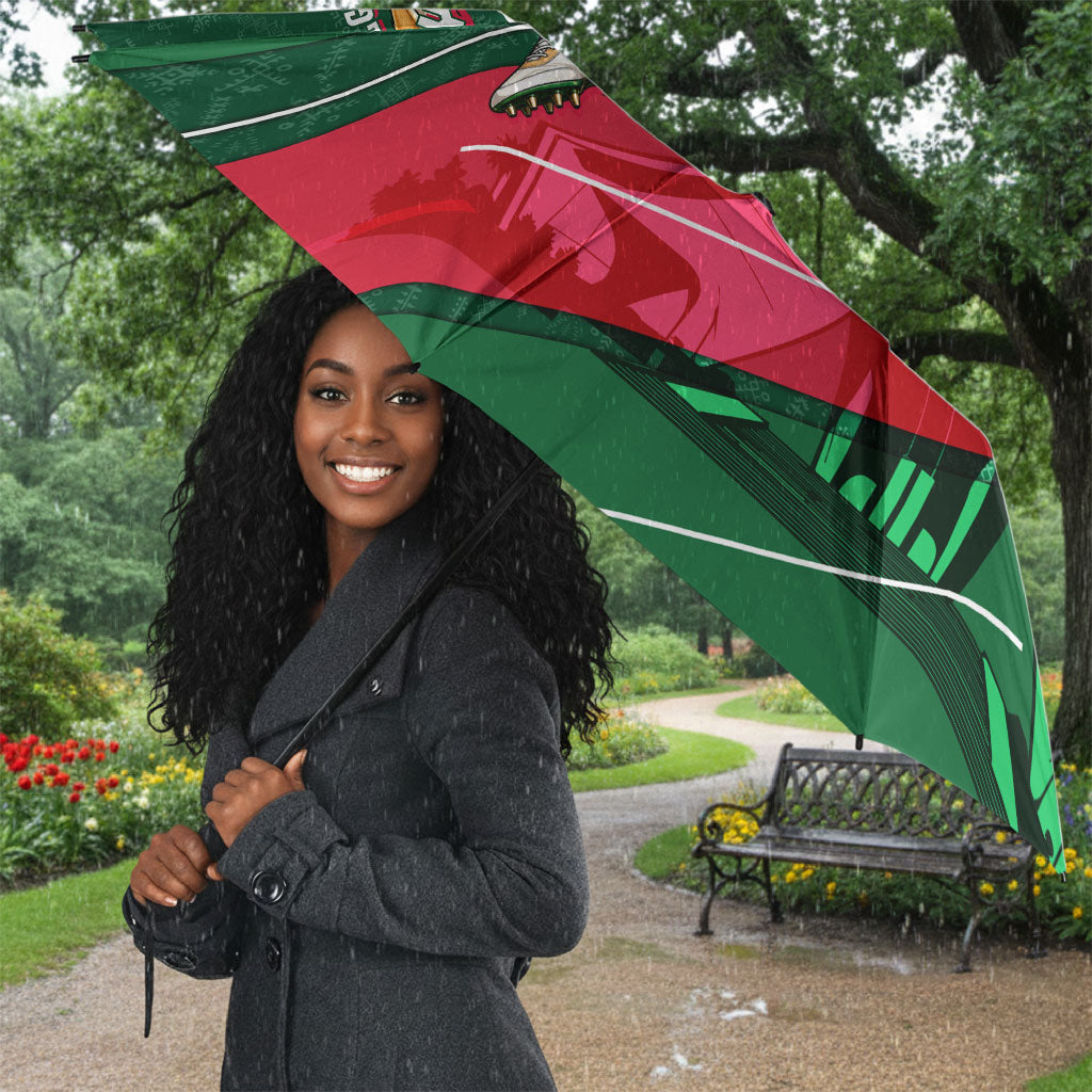 Personalized Algeria Football Champions Umbrella Fennec Fox Mascot - Algiers Martyrs Memorial