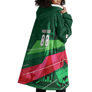 Personalized Algeria Football Champions Wearable Blanket Hoodie Fennec Fox Mascot - Algiers Martyrs Memorial