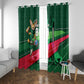 Personalized Algeria Football Champions Window Curtain Fennec Fox Mascot - Algiers Martyrs Memorial