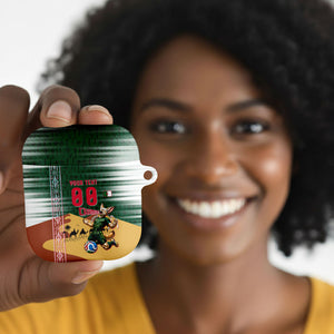Personalized Algeria Champions Football 2026 AirPods Case Fennec Fox Victory Mascot - Traditional Berber Pattern