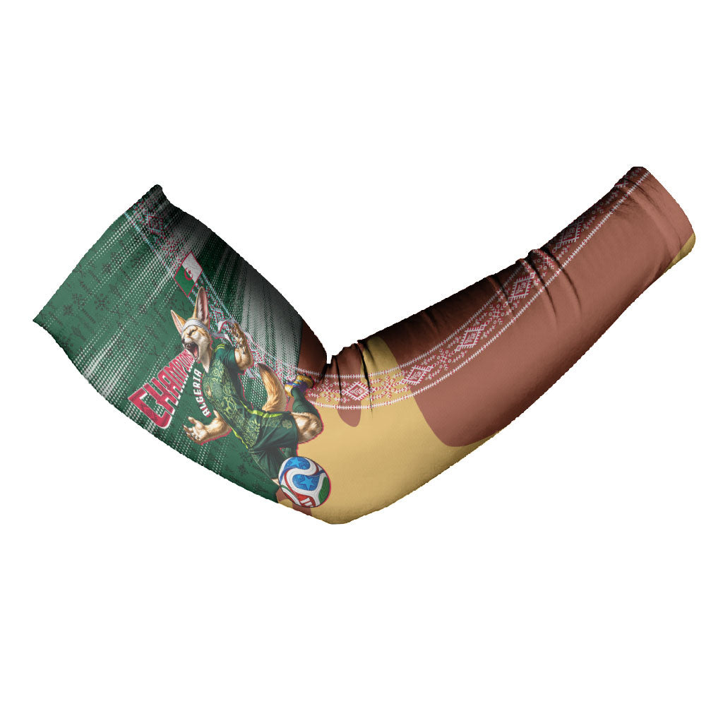 Personalized Algeria Champions Football 2026 Arm Sleeves Fennec Fox Victory Mascot - Traditional Berber Pattern