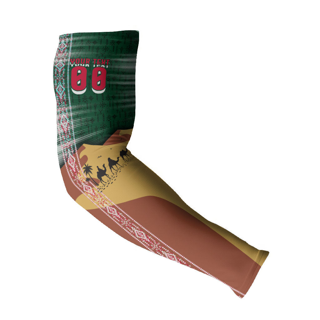 Personalized Algeria Champions Football 2026 Arm Sleeves Fennec Fox Victory Mascot - Traditional Berber Pattern