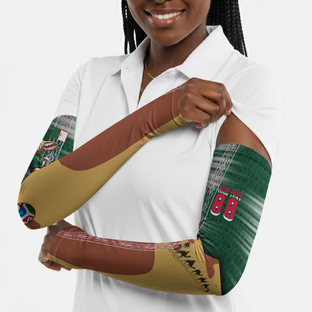 Personalized Algeria Champions Football 2026 Arm Sleeves Fennec Fox Victory Mascot - Traditional Berber Pattern