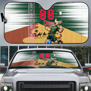 Personalized Algeria Champions Football 2026 Auto Sun Shade Fennec Fox Victory Mascot - Traditional Berber Pattern