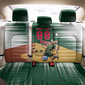 Personalized Algeria Champions Football 2026 Back Car Seat Cover Fennec Fox Victory Mascot - Traditional Berber Pattern