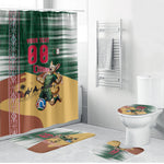 Personalized Algeria Champions Football 2026 Bathroom Set Fennec Fox Victory Mascot - Traditional Berber Pattern