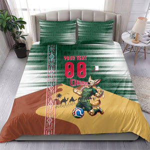 Personalized Algeria Champions Football 2026 Bedding Set Fennec Fox Victory Mascot - Traditional Berber Pattern