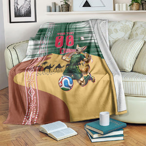 Personalized Algeria Champions Football 2026 Blanket Fennec Fox Victory Mascot - Traditional Berber Pattern
