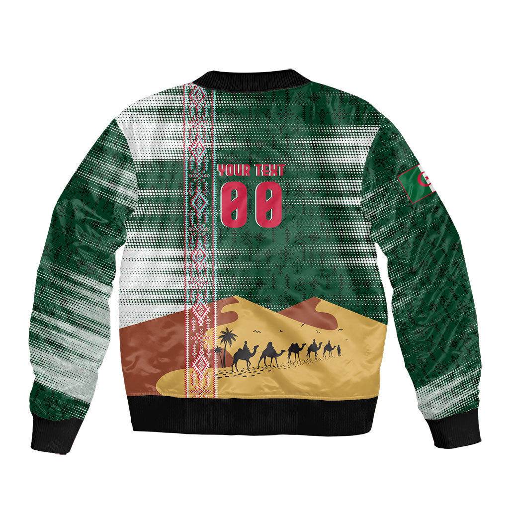 Personalized Algeria Champions Football 2026 Bomber Jacket Fennec Fox Victory Mascot - Traditional Berber Pattern