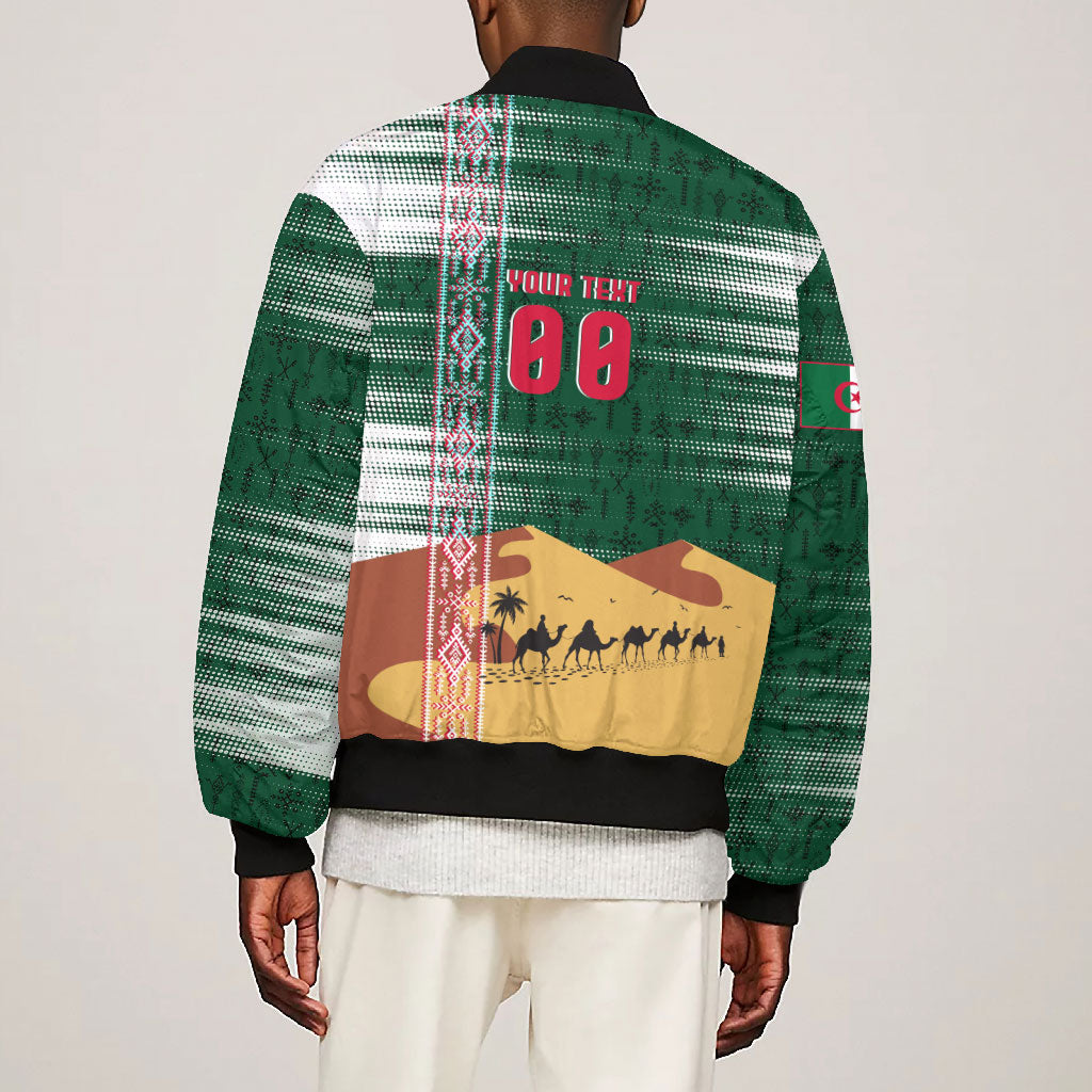 Personalized Algeria Champions Football 2026 Bomber Jacket Fennec Fox Victory Mascot - Traditional Berber Pattern