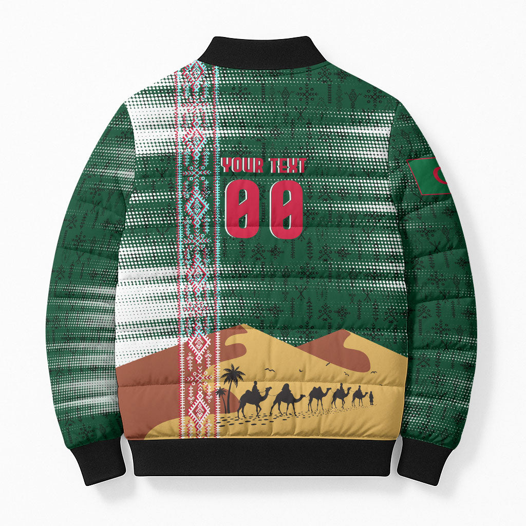 Personalized Algeria Champions Football 2026 Bomber Puffer Jacket Fennec Fox Victory Mascot - Traditional Berber Pattern
