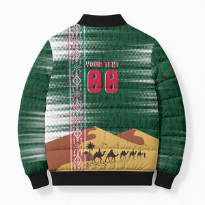 Personalized Algeria Champions Football 2026 Bomber Puffer Jacket Fennec Fox Victory Mascot - Traditional Berber Pattern