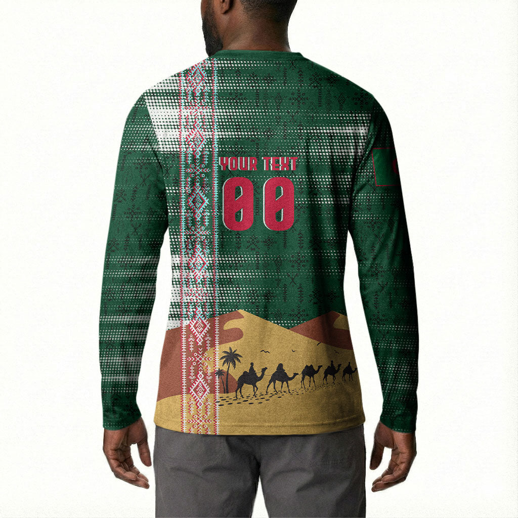 Personalized Algeria Champions Football 2026 Button Sweatshirt Fennec Fox Victory Mascot - Traditional Berber Pattern