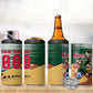 Personalized Algeria Champions Football 2026 4 in 1 Can Cooler Tumbler Fennec Fox Victory Mascot - Traditional Berber Pattern