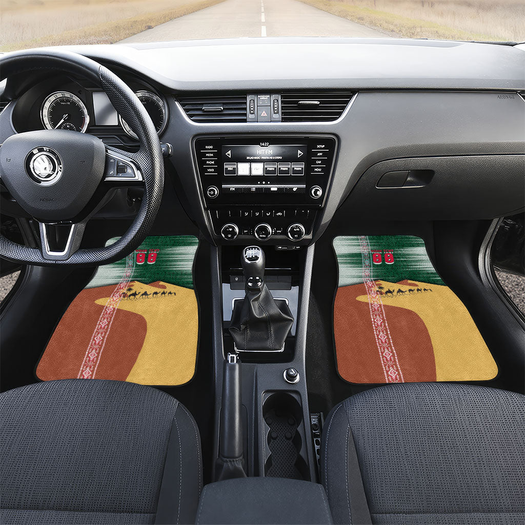 Personalized Algeria Champions Football 2026 Car Mats Fennec Fox Victory Mascot - Traditional Berber Pattern
