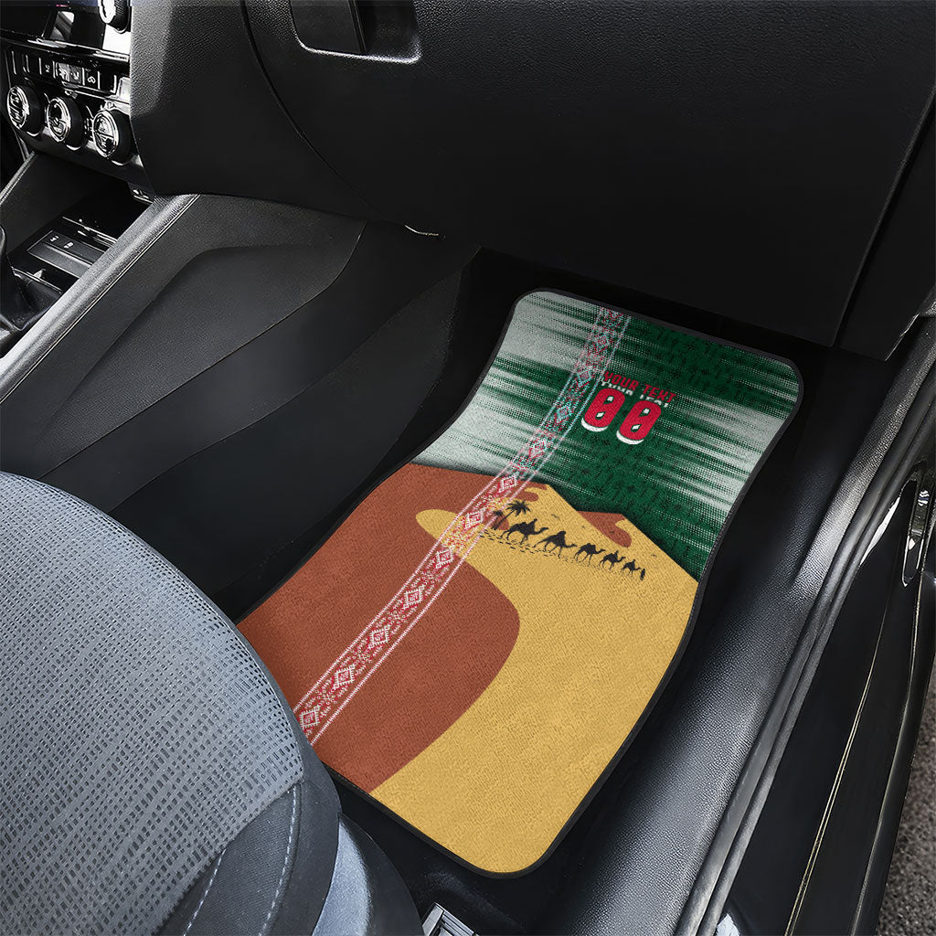 Personalized Algeria Champions Football 2026 Car Mats Fennec Fox Victory Mascot - Traditional Berber Pattern