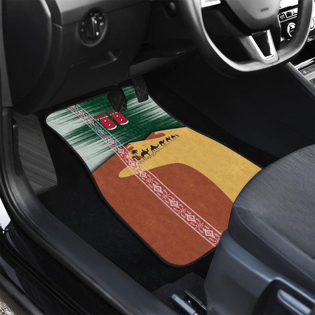 Personalized Algeria Champions Football 2026 Car Mats Fennec Fox Victory Mascot - Traditional Berber Pattern