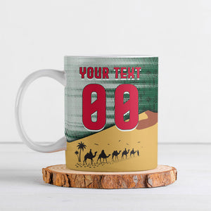 Personalized Algeria Champions Football 2026 Ceramic Mug Fennec Fox Victory Mascot - Traditional Berber Pattern