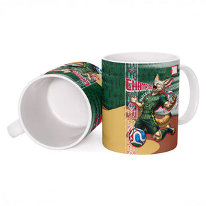 Personalized Algeria Champions Football 2026 Ceramic Mug Fennec Fox Victory Mascot - Traditional Berber Pattern
