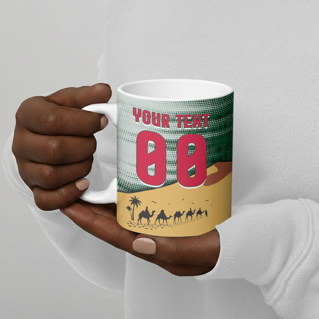 Personalized Algeria Champions Football 2026 Ceramic Mug Fennec Fox Victory Mascot - Traditional Berber Pattern