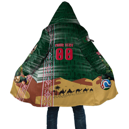 Personalized Algeria Champions Football 2026 Cloak Fennec Fox Victory Mascot - Traditional Berber Pattern