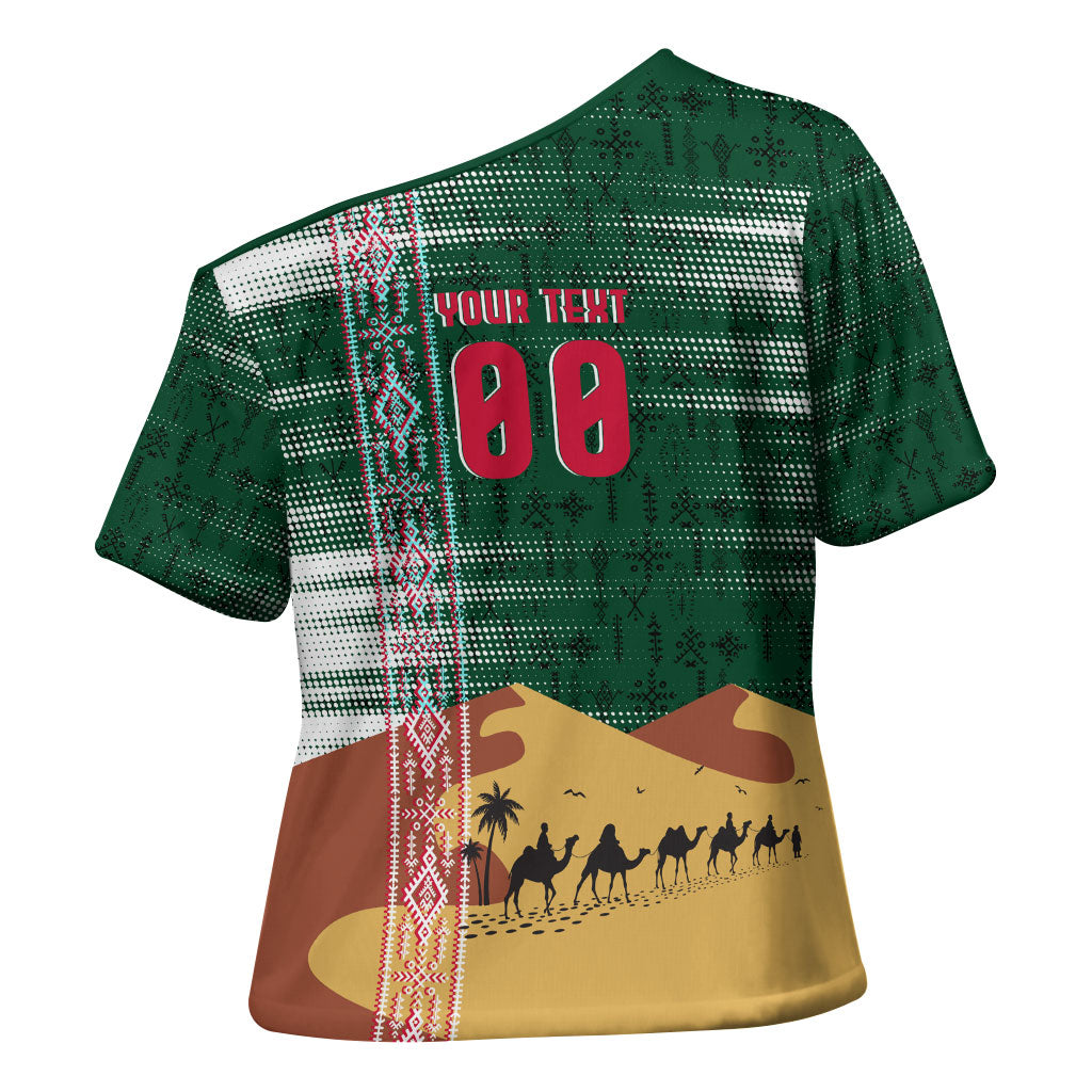 Personalized Algeria Champions Football 2026 Cross Shoulder Shirt Fennec Fox Victory Mascot - Traditional Berber Pattern