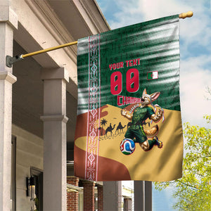 Personalized Algeria Champions Football 2026 Garden Flag Fennec Fox Victory Mascot - Traditional Berber Pattern