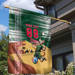 Personalized Algeria Champions Football 2026 Garden Flag Fennec Fox Victory Mascot - Traditional Berber Pattern