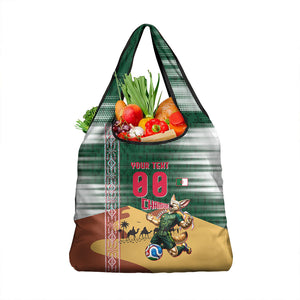 Personalized Algeria Champions Football 2026 Grocery Bag Fennec Fox Victory Mascot - Traditional Berber Pattern