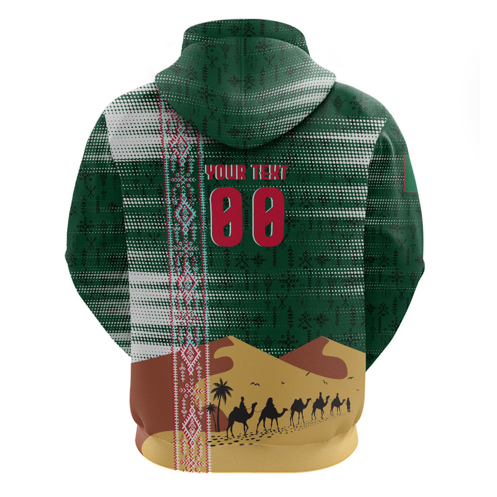 Personalized Algeria Champions Football 2026 Hoodie Fennec Fox Victory Mascot - Traditional Berber Pattern