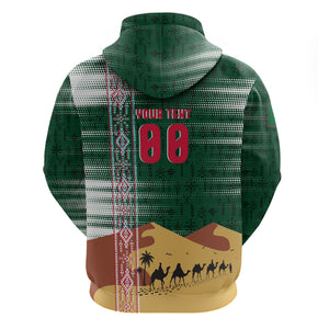 Personalized Algeria Champions Football 2026 Hoodie Fennec Fox Victory Mascot - Traditional Berber Pattern