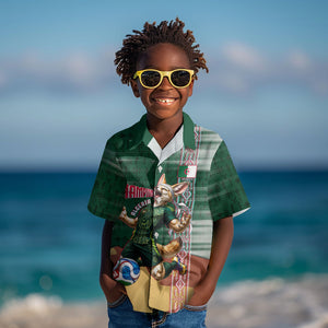 Personalized Algeria Champions Football 2026 Kid Hawaiian Shirt Fennec Fox Victory Mascot - Traditional Berber Pattern
