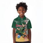 Personalized Algeria Champions Football 2026 Kid Polo Shirt Fennec Fox Victory Mascot - Traditional Berber Pattern
