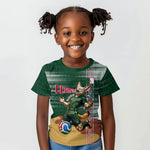Personalized Algeria Champions Football 2026 Kid T shirt Fennec Fox Victory Mascot - Traditional Berber Pattern