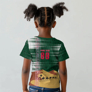 Personalized Algeria Champions Football 2026 Kid T shirt Fennec Fox Victory Mascot - Traditional Berber Pattern