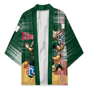 Personalized Algeria Champions Football 2026 Kimono Fennec Fox Victory Mascot - Traditional Berber Pattern