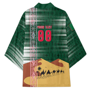 Personalized Algeria Champions Football 2026 Kimono Fennec Fox Victory Mascot - Traditional Berber Pattern