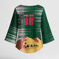 Personalized Algeria Champions Football 2026 Kimono Sleeve Blouse Fennec Fox Victory Mascot - Traditional Berber Pattern
