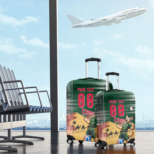 Personalized Algeria Champions Football 2026 Luggage Cover Fennec Fox Victory Mascot - Traditional Berber Pattern