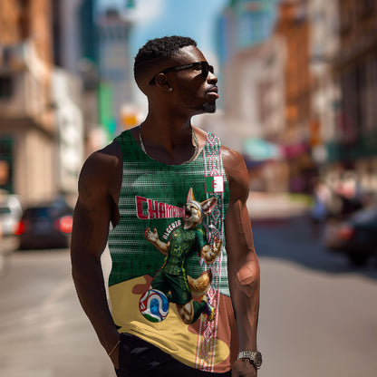 Personalized Algeria Champions Football 2026 Men Tank Top Fennec Fox Victory Mascot - Traditional Berber Pattern